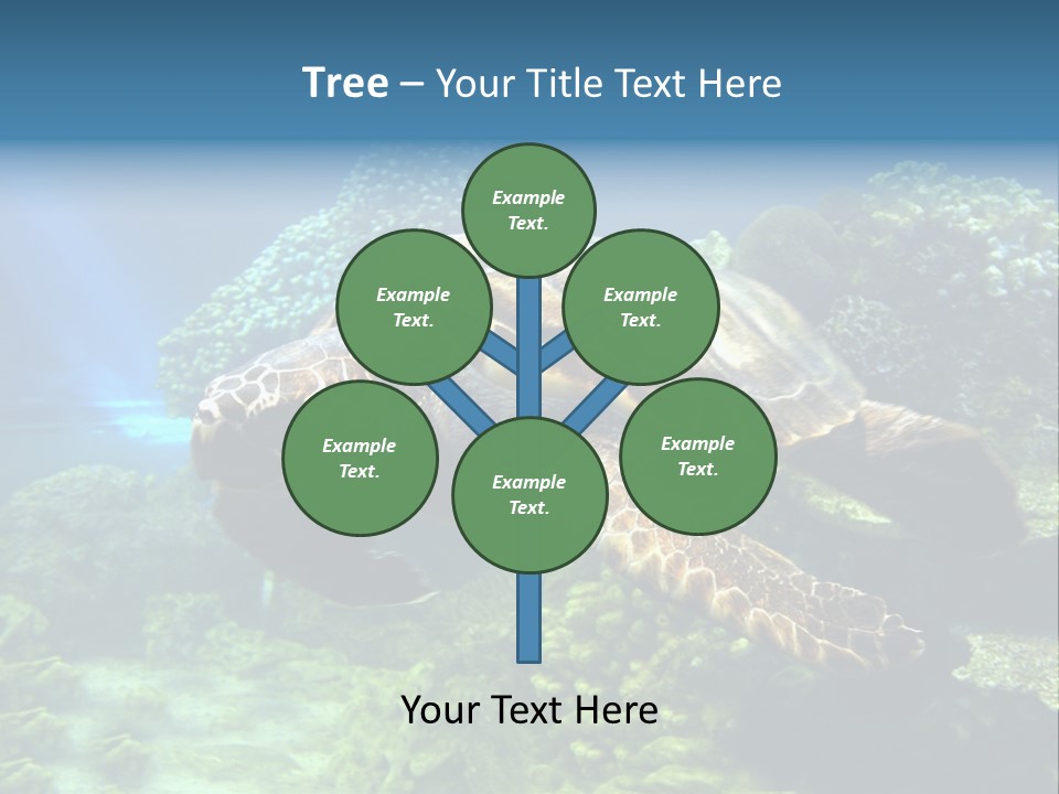 A Turtle Swimming In The Ocean Powerpoint Template PowerPoint Template