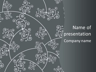 A Powerpoint Presentation With Swirls On A Gray Background PowerPoint Template
