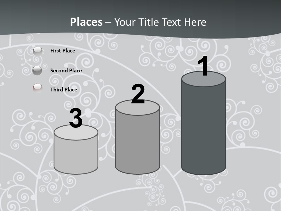 A Powerpoint Presentation With Swirls On A Gray Background PowerPoint Template