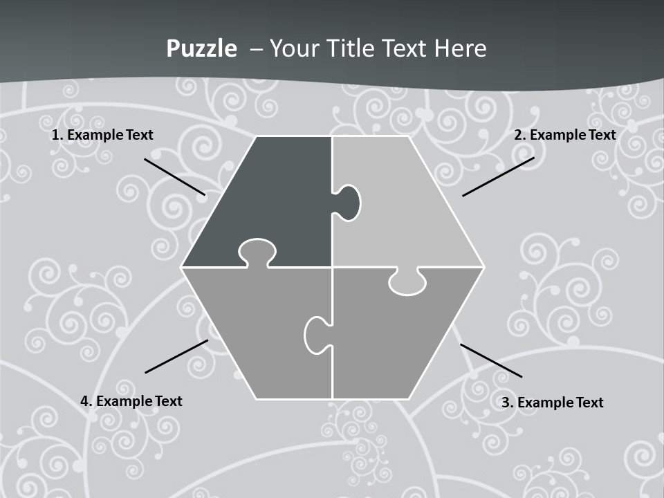 A Powerpoint Presentation With Swirls On A Gray Background PowerPoint Template