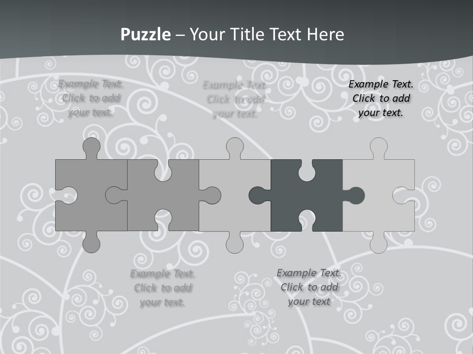 A Powerpoint Presentation With Swirls On A Gray Background PowerPoint Template