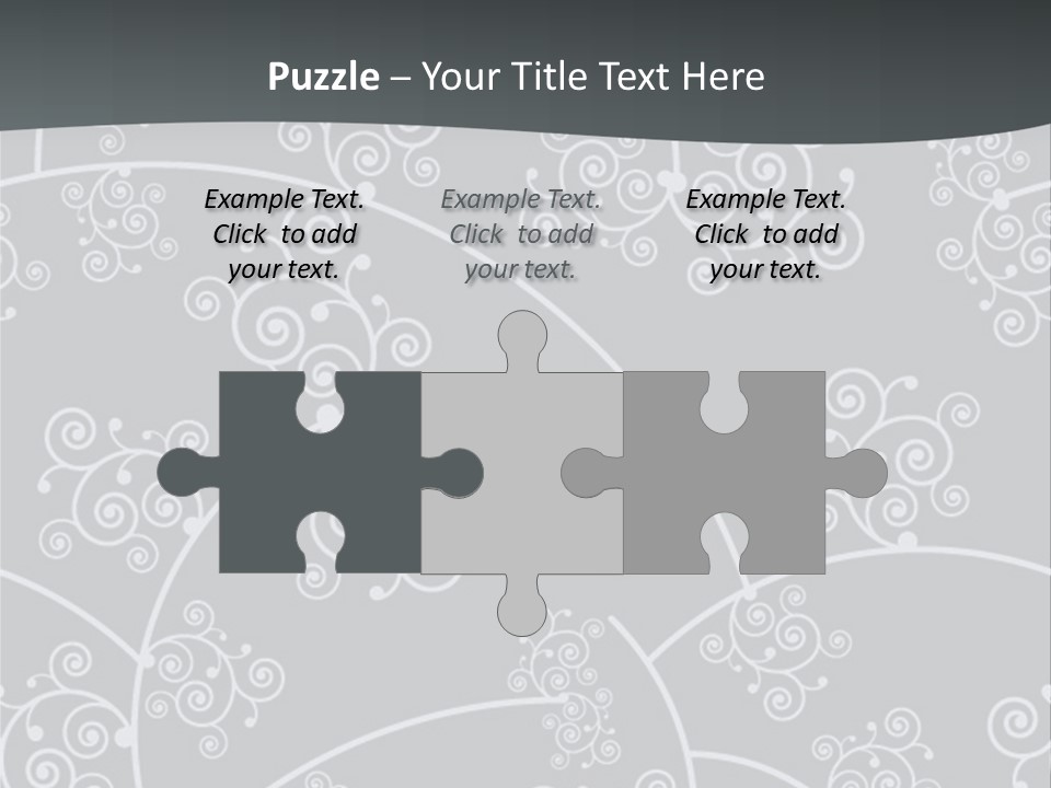 A Powerpoint Presentation With Swirls On A Gray Background PowerPoint Template