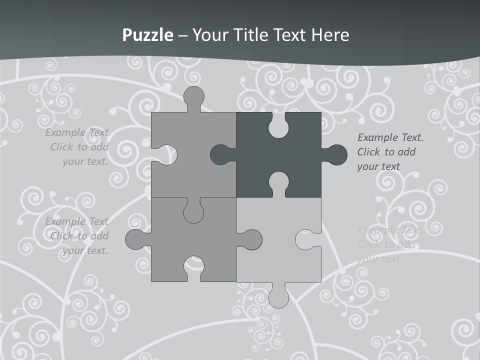 A Powerpoint Presentation With Swirls On A Gray Background PowerPoint Template