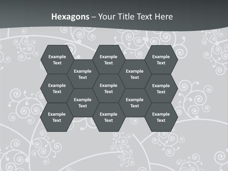 A Powerpoint Presentation With Swirls On A Gray Background PowerPoint Template