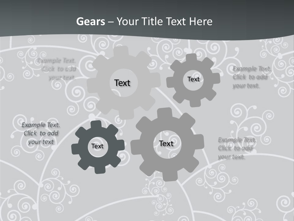 A Powerpoint Presentation With Swirls On A Gray Background PowerPoint Template