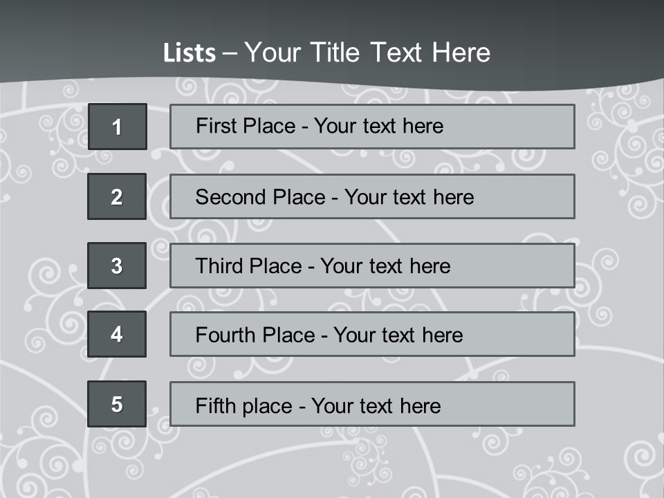 A Powerpoint Presentation With Swirls On A Gray Background PowerPoint Template
