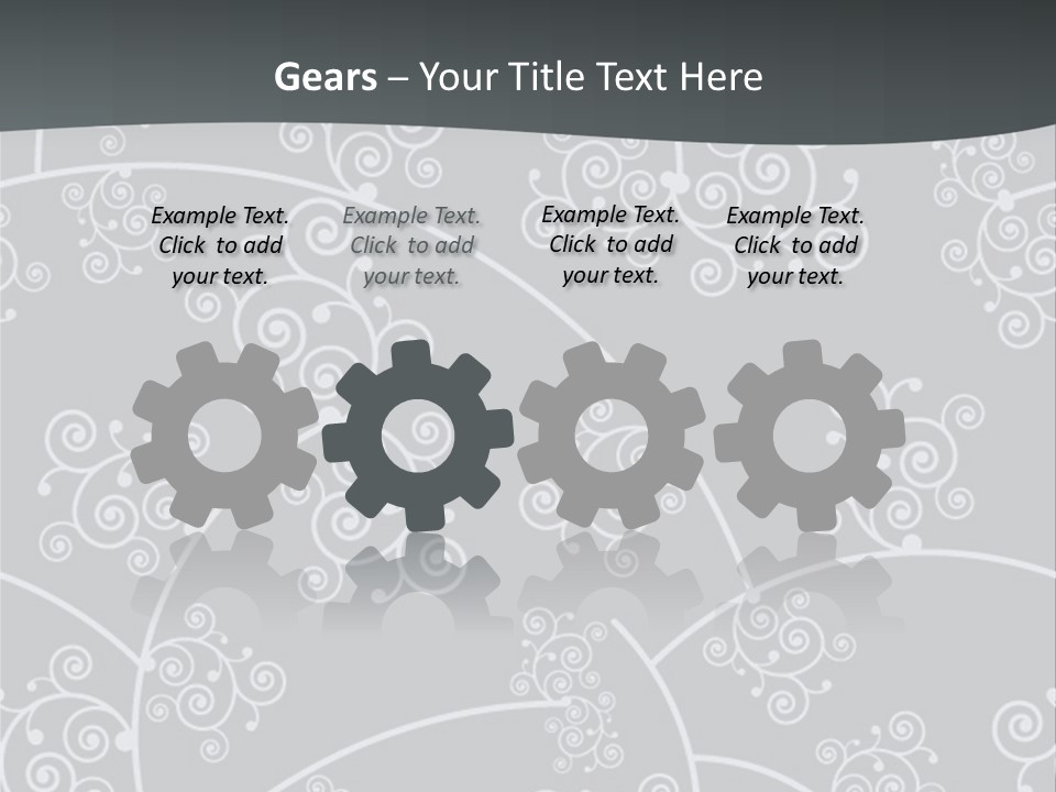 A Powerpoint Presentation With Swirls On A Gray Background PowerPoint Template