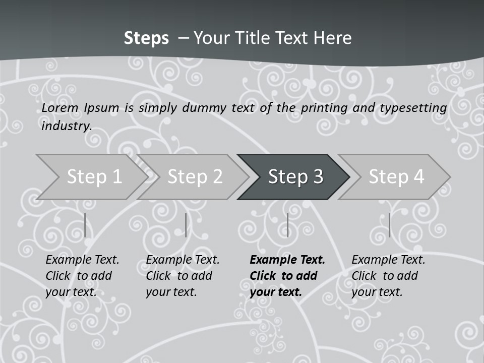 A Powerpoint Presentation With Swirls On A Gray Background PowerPoint Template