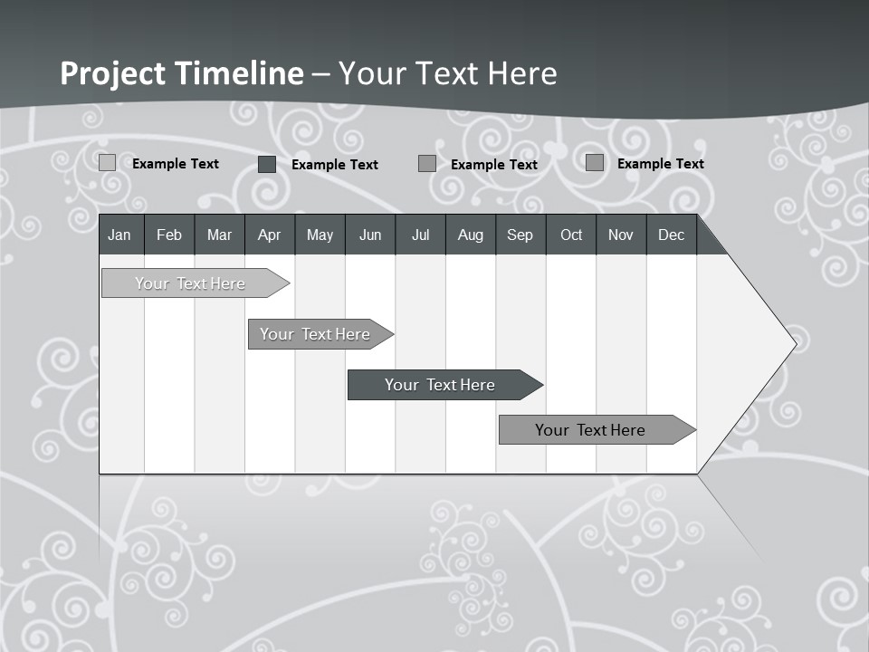 A Powerpoint Presentation With Swirls On A Gray Background PowerPoint Template