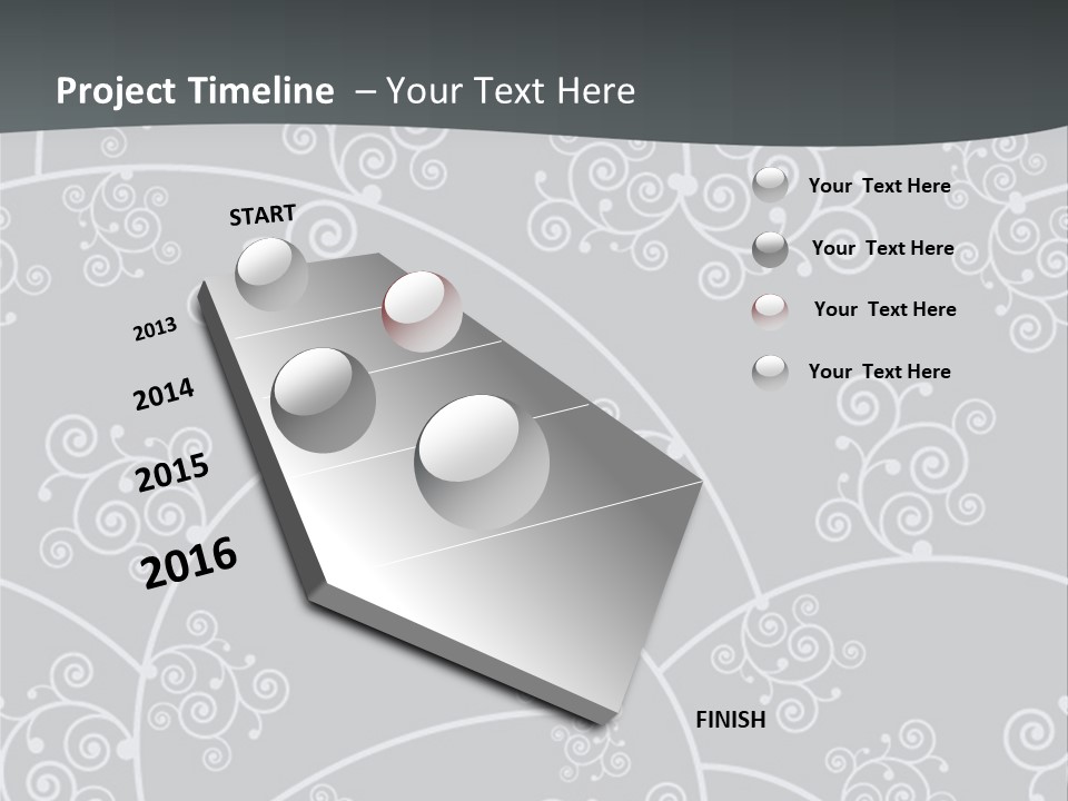 A Powerpoint Presentation With Swirls On A Gray Background PowerPoint Template