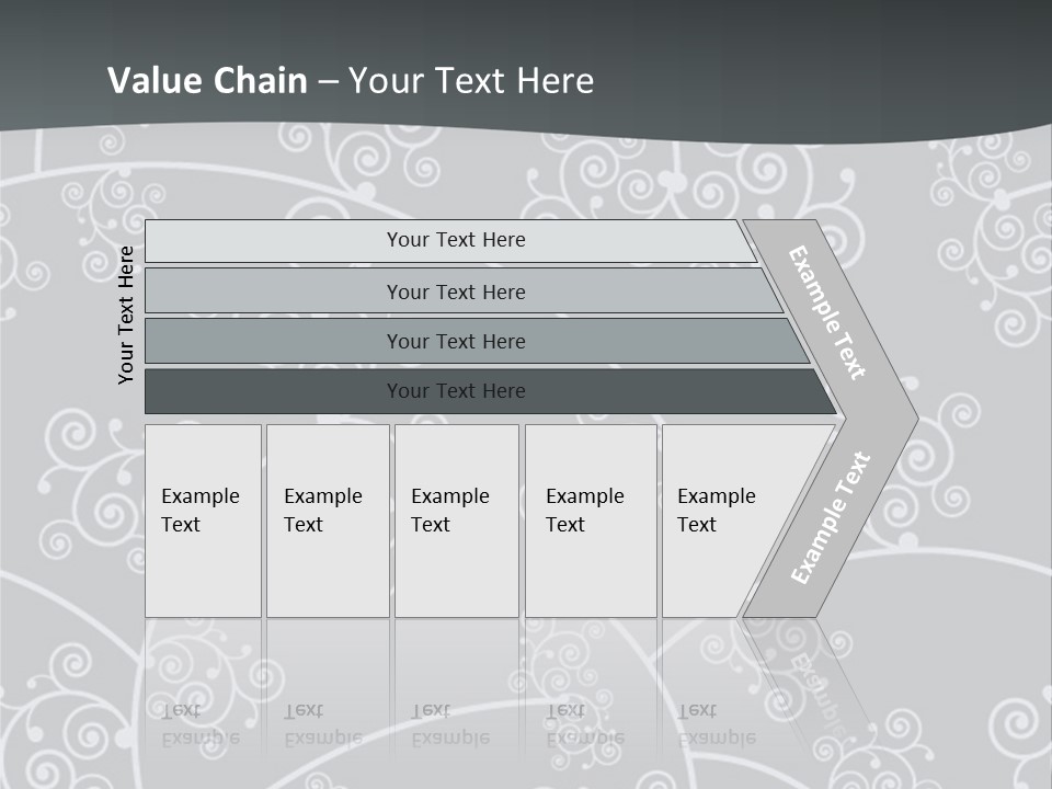 A Powerpoint Presentation With Swirls On A Gray Background PowerPoint Template