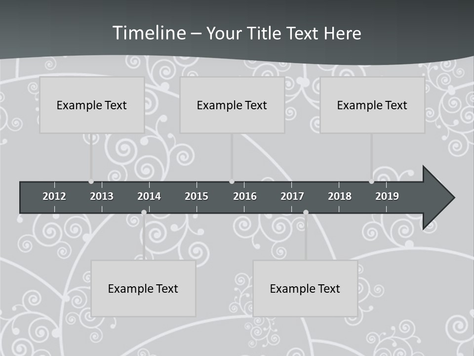 A Powerpoint Presentation With Swirls On A Gray Background PowerPoint Template