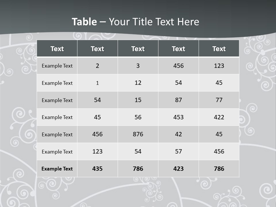 A Powerpoint Presentation With Swirls On A Gray Background PowerPoint Template