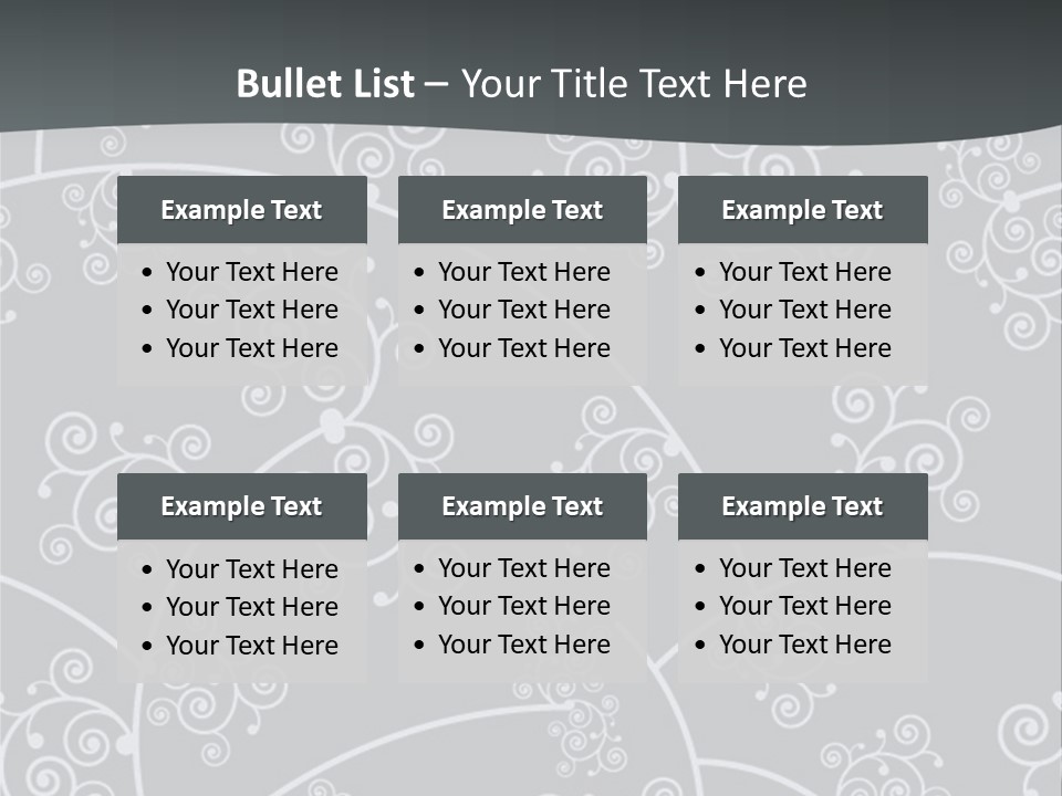 A Powerpoint Presentation With Swirls On A Gray Background PowerPoint Template