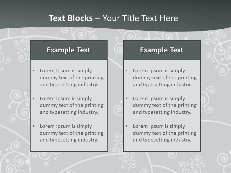 A Powerpoint Presentation With Swirls On A Gray Background PowerPoint Template