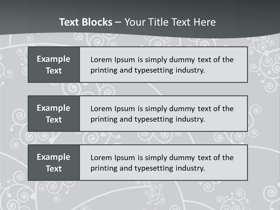 A Powerpoint Presentation With Swirls On A Gray Background PowerPoint Template