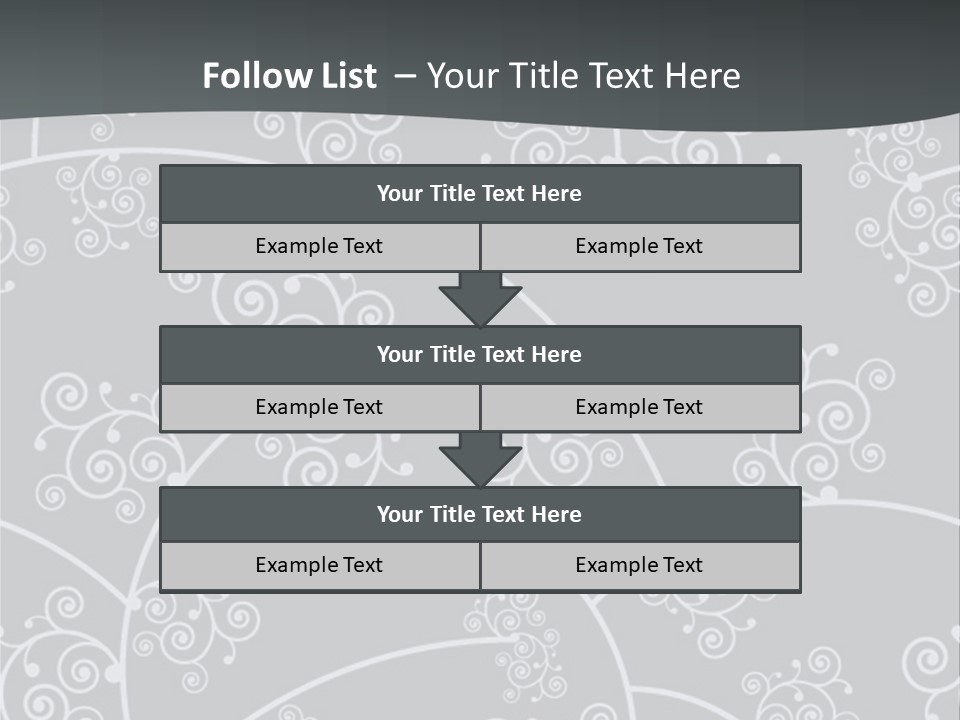 A Powerpoint Presentation With Swirls On A Gray Background PowerPoint Template