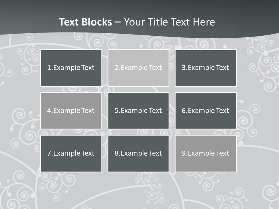 A Powerpoint Presentation With Swirls On A Gray Background PowerPoint Template