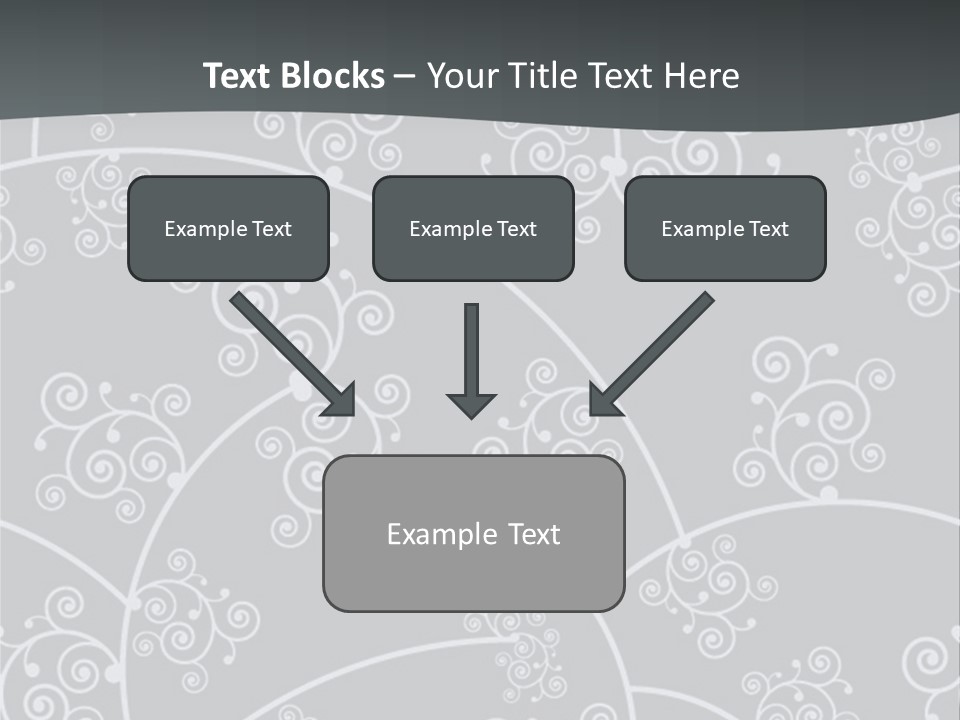 A Powerpoint Presentation With Swirls On A Gray Background PowerPoint Template