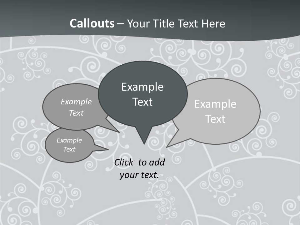 A Powerpoint Presentation With Swirls On A Gray Background PowerPoint Template