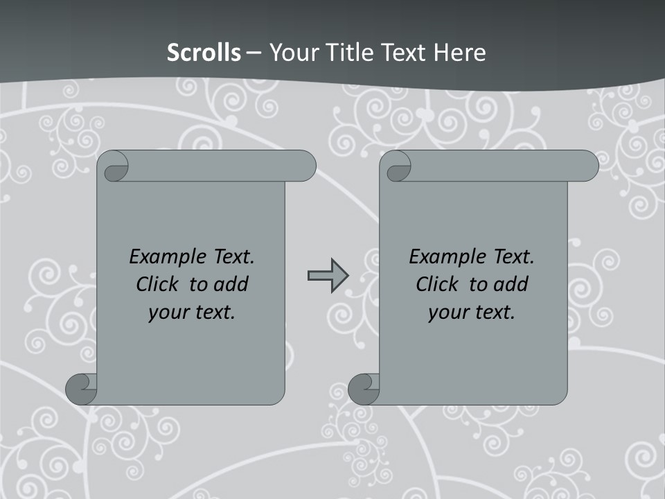 A Powerpoint Presentation With Swirls On A Gray Background PowerPoint Template