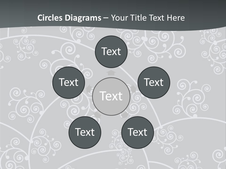 A Powerpoint Presentation With Swirls On A Gray Background PowerPoint Template