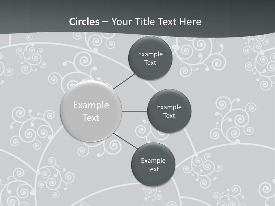 A Powerpoint Presentation With Swirls On A Gray Background PowerPoint Template
