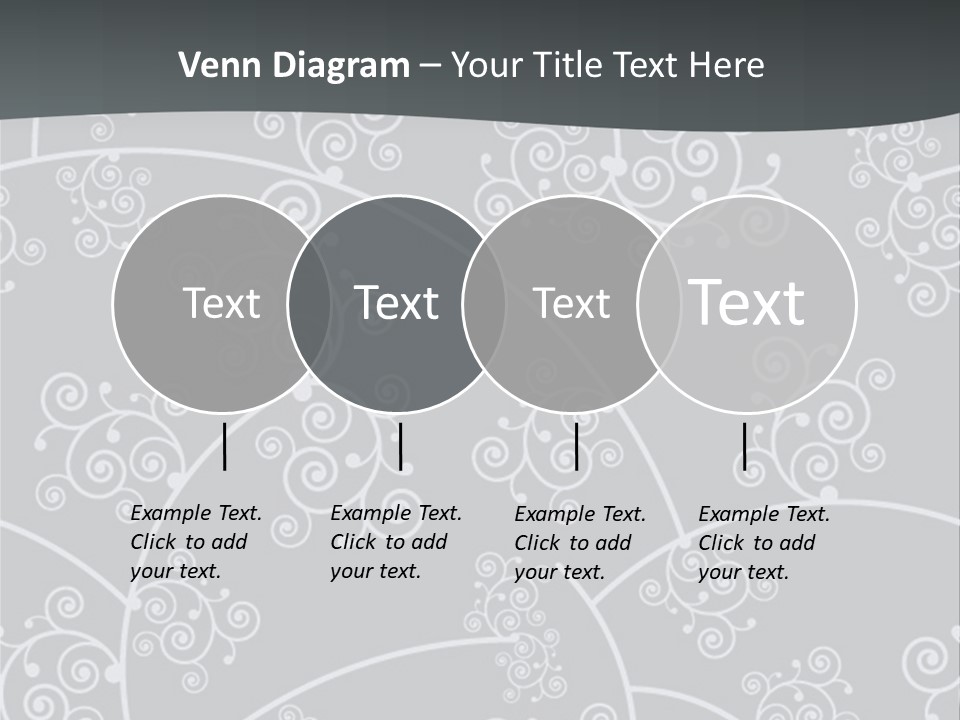 A Powerpoint Presentation With Swirls On A Gray Background PowerPoint Template