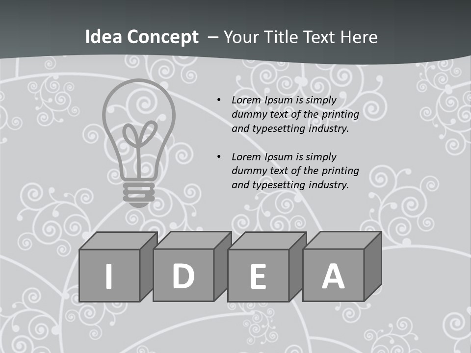 A Powerpoint Presentation With Swirls On A Gray Background PowerPoint Template