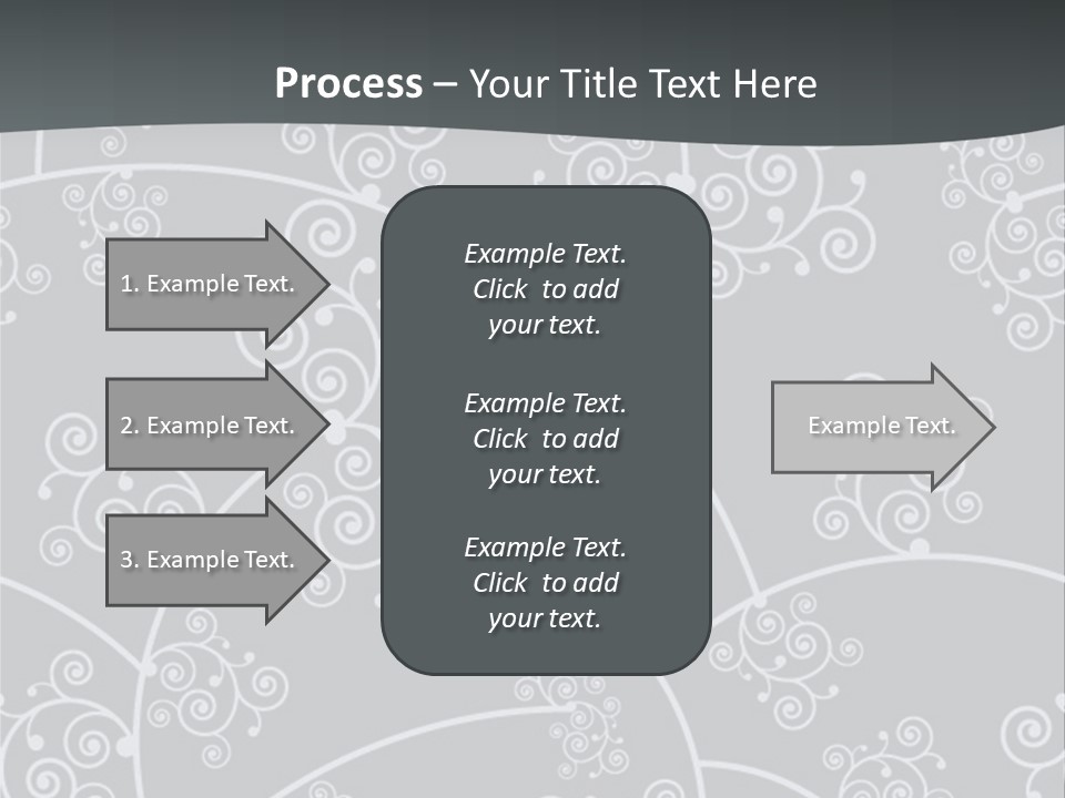 A Powerpoint Presentation With Swirls On A Gray Background PowerPoint Template