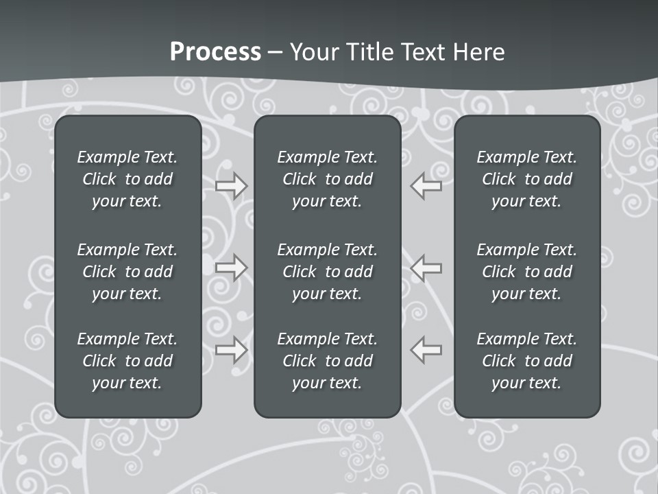 A Powerpoint Presentation With Swirls On A Gray Background PowerPoint Template