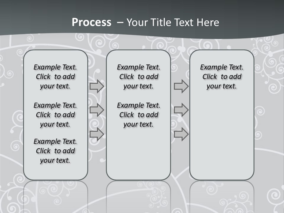 A Powerpoint Presentation With Swirls On A Gray Background PowerPoint Template