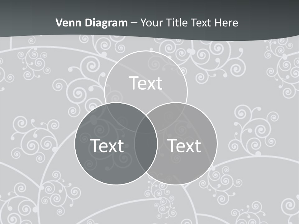 A Powerpoint Presentation With Swirls On A Gray Background PowerPoint Template