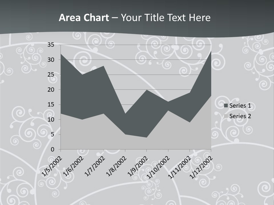 A Powerpoint Presentation With Swirls On A Gray Background PowerPoint Template