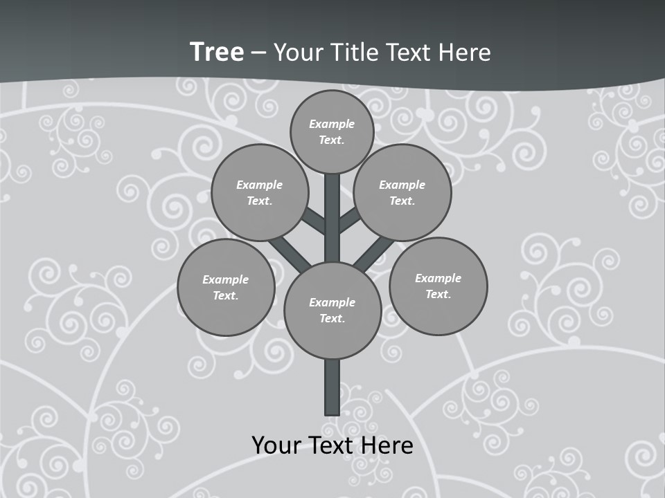 A Powerpoint Presentation With Swirls On A Gray Background PowerPoint Template