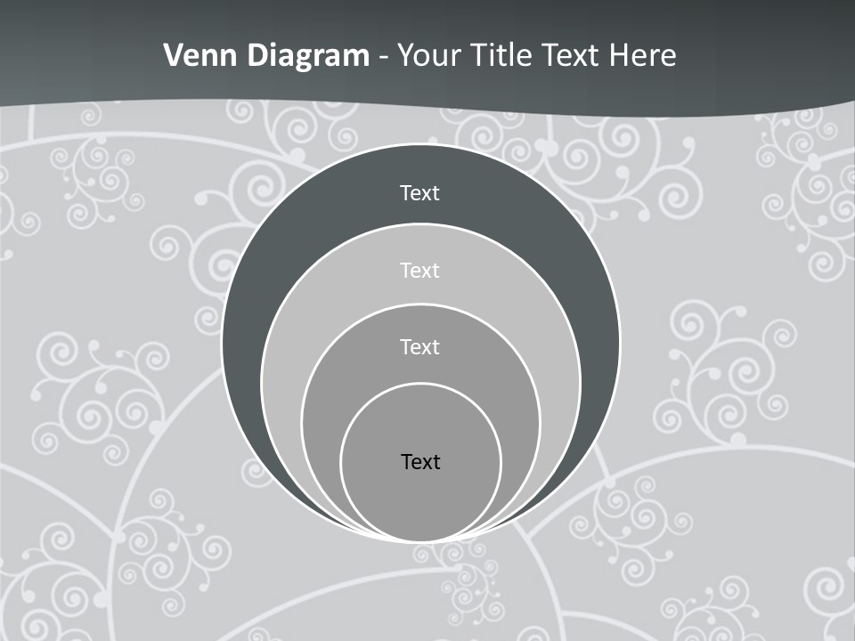 A Powerpoint Presentation With Swirls On A Gray Background PowerPoint Template