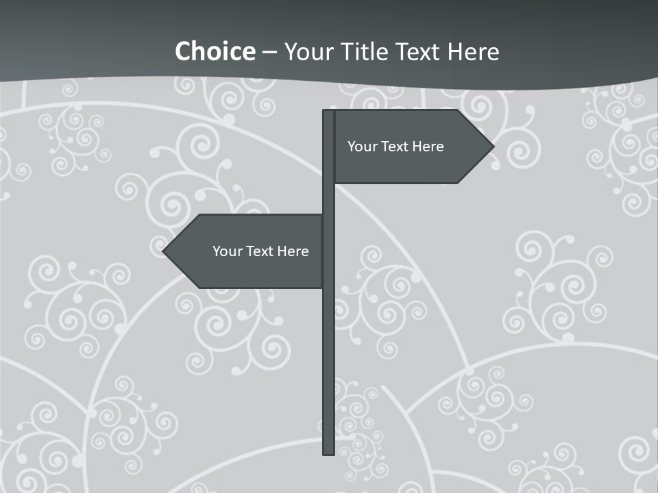 A Powerpoint Presentation With Swirls On A Gray Background PowerPoint Template