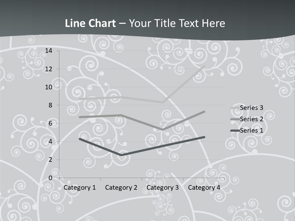 A Powerpoint Presentation With Swirls On A Gray Background PowerPoint Template