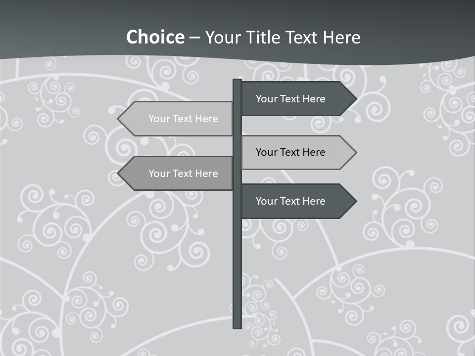A Powerpoint Presentation With Swirls On A Gray Background PowerPoint Template