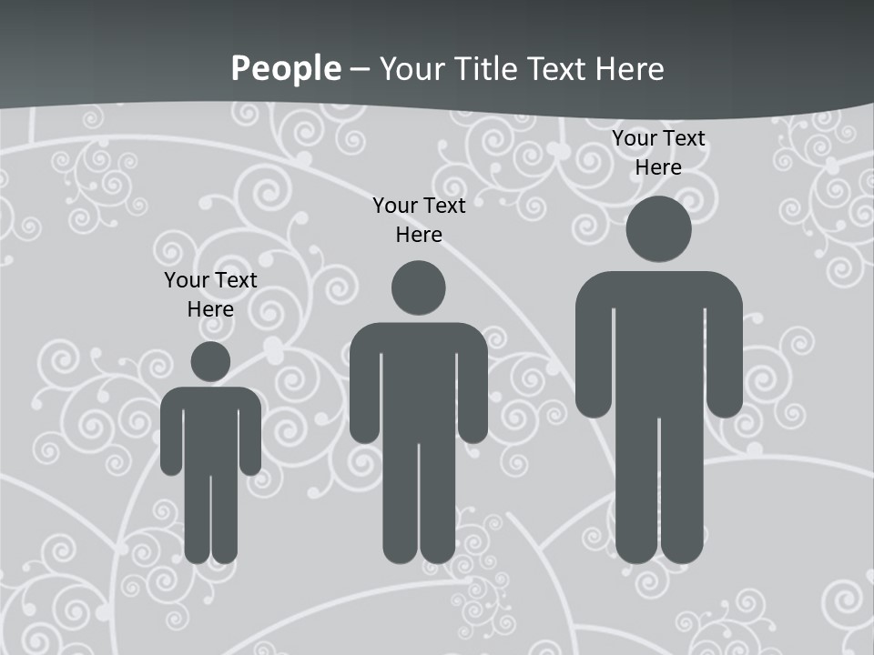 A Powerpoint Presentation With Swirls On A Gray Background PowerPoint Template