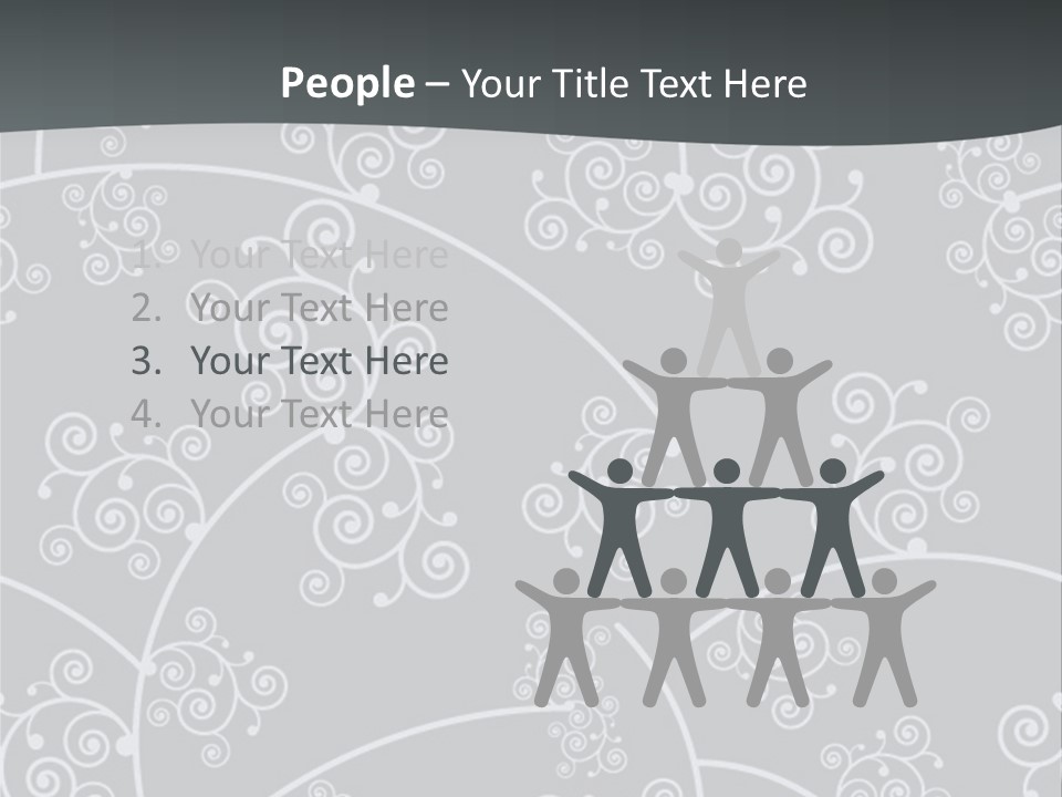 A Powerpoint Presentation With Swirls On A Gray Background PowerPoint Template