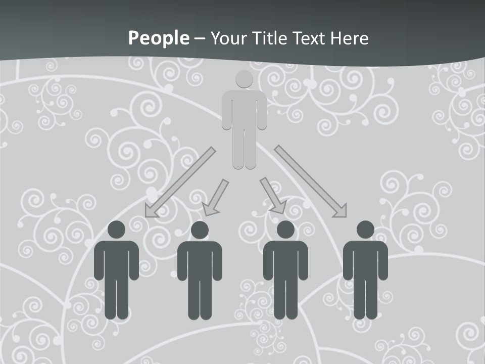 A Powerpoint Presentation With Swirls On A Gray Background PowerPoint Template