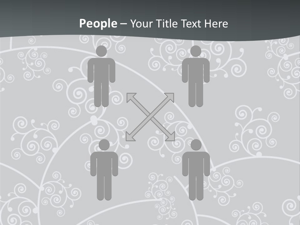 A Powerpoint Presentation With Swirls On A Gray Background PowerPoint Template