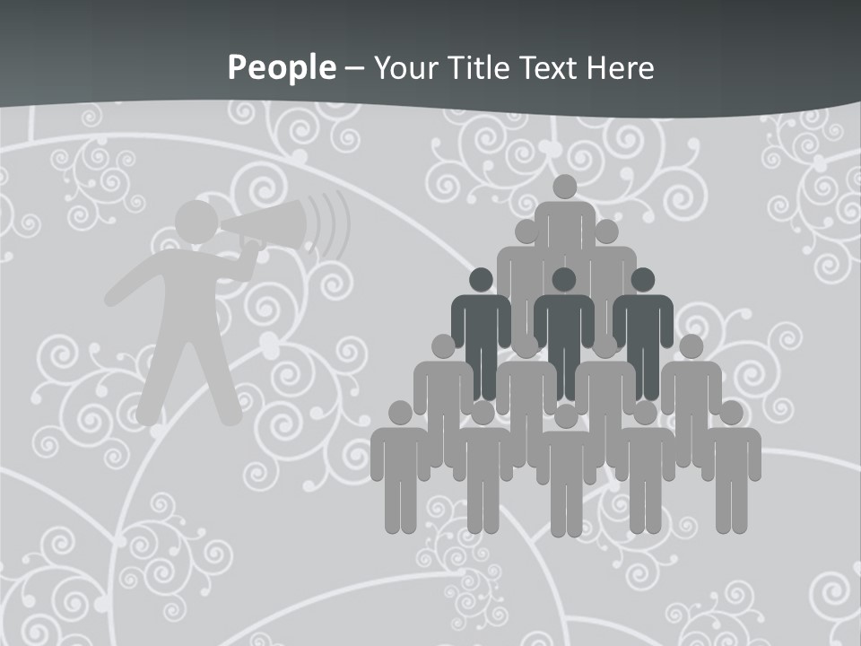 A Powerpoint Presentation With Swirls On A Gray Background PowerPoint Template