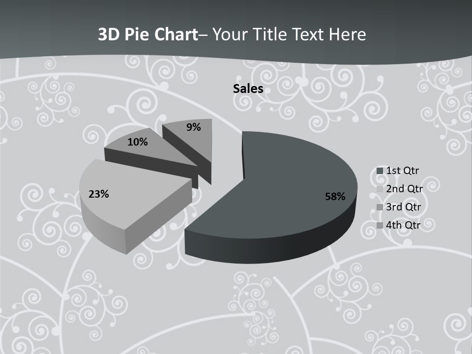 A Powerpoint Presentation With Swirls On A Gray Background PowerPoint Template