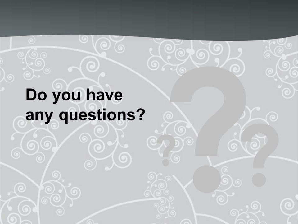 A Powerpoint Presentation With Swirls On A Gray Background PowerPoint Template