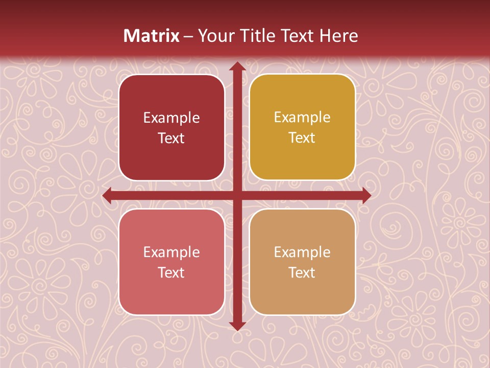 A Red And Gold Floral Powerpoint Presentation PowerPoint Template