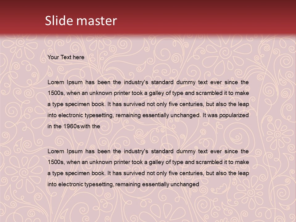 A Red And Gold Floral Powerpoint Presentation PowerPoint Template