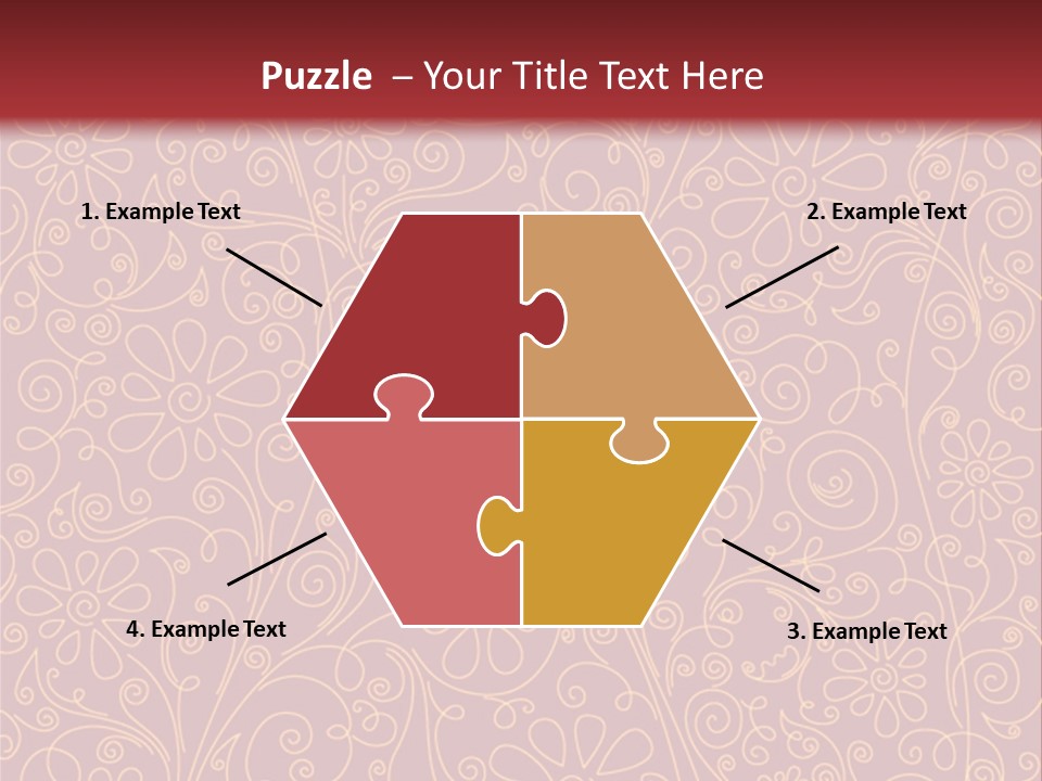 A Red And Gold Floral Powerpoint Presentation PowerPoint Template