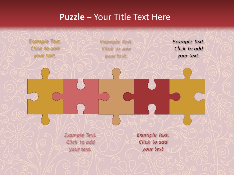 A Red And Gold Floral Powerpoint Presentation PowerPoint Template